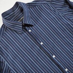 Dolce & Gabbana Sz 17.5/44 Blue Striped Casual Button Down Shirt 100% Cotton